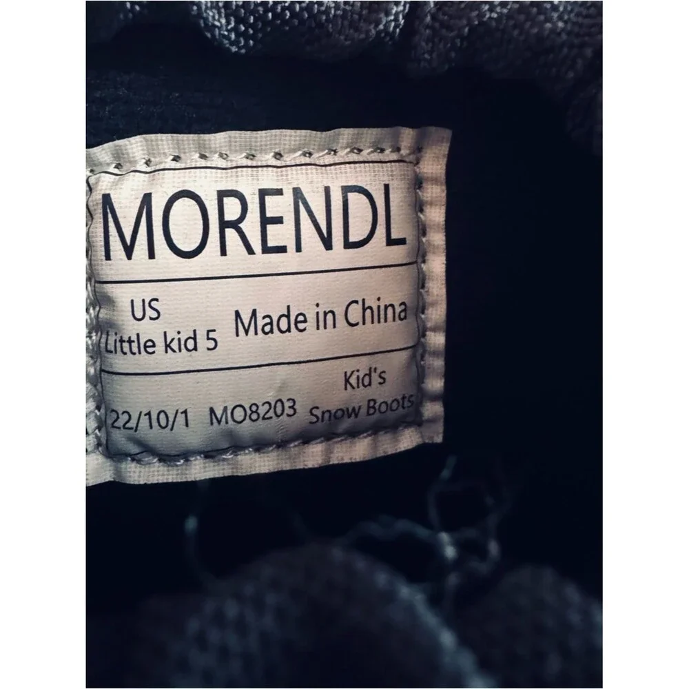 MORENDL Black Winter Duck Snow and Rain Boots Little Kid 5
